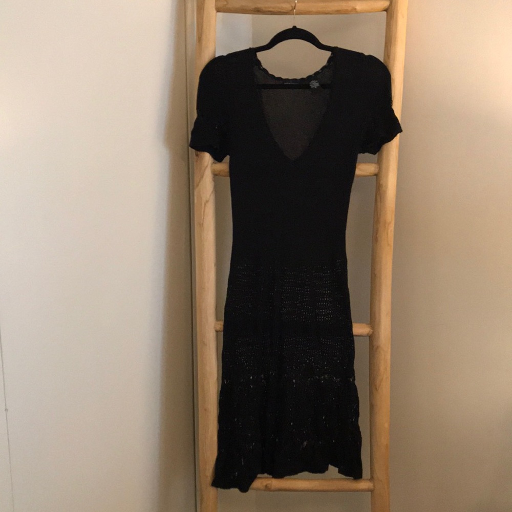 Black Mid Length Knit Dress